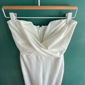 Lulus Total Confidence White Strapless Jumpsuit, Size XS